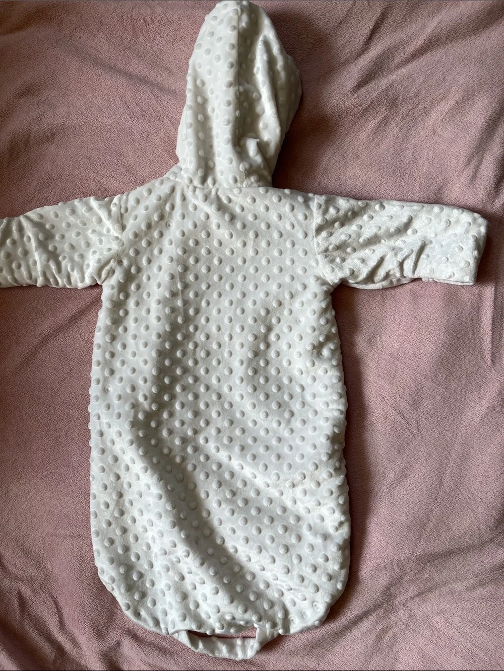 Widgeon Newborn Winter Cream Fleece Bunting Sack With All Over Minky Dots